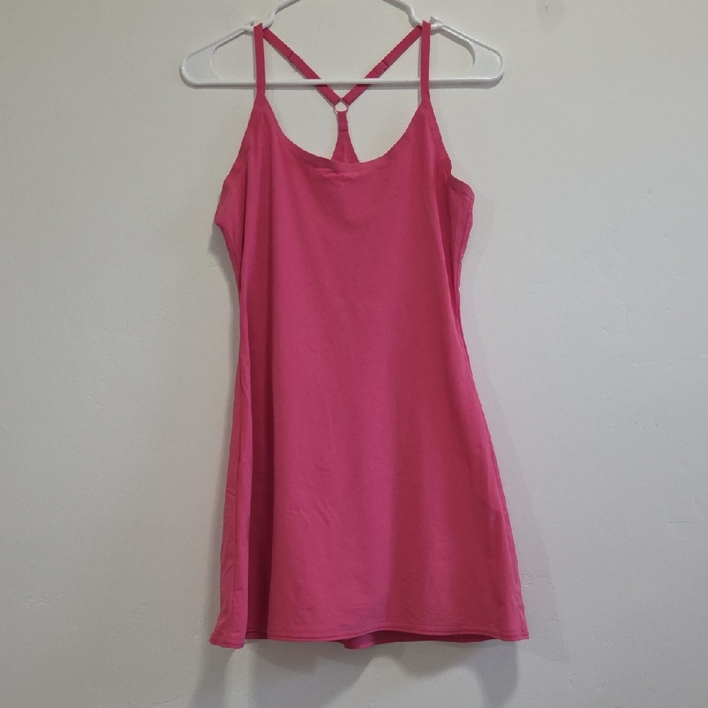 Outdoor Voices Vibrant Pink Mini Dress With Built In Shorts - Picture 4 of 8